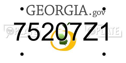 75207Z1 Georgia License Plate