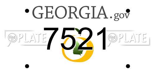 7521 Georgia License Plate