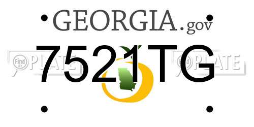 7521TG Georgia License Plate