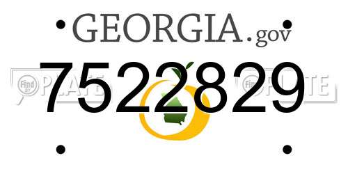 7522829 Georgia License Plate
