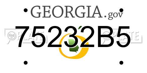 75232B5 Georgia License Plate