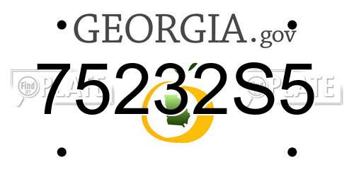 75232S5 Georgia License Plate