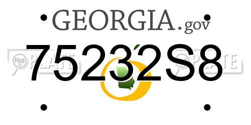 75232S8 Georgia License Plate