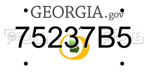 75237B5 Georgia License Plate