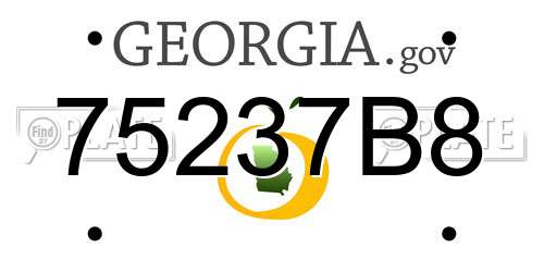 75237B8 Georgia License Plate