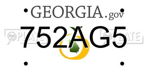 752AG5 Georgia License Plate