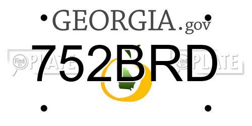 752BRD Georgia License Plate
