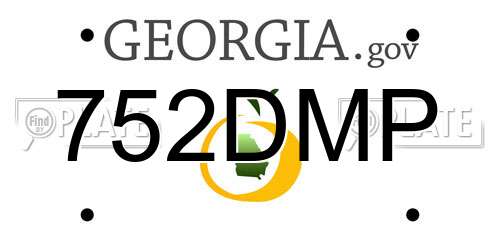752DMP Georgia License Plate