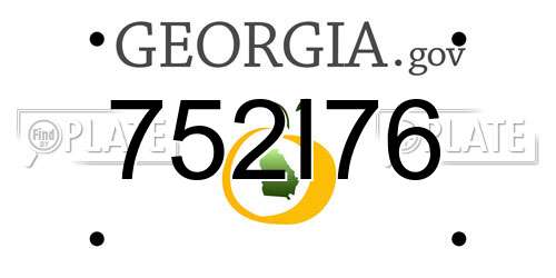 752I76 Georgia License Plate