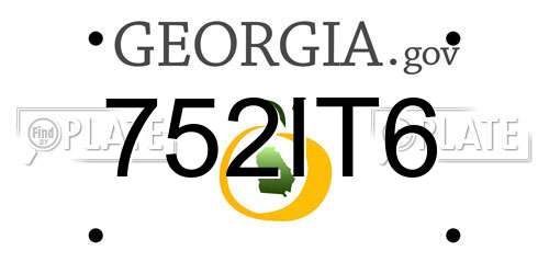 752IT6 Georgia License Plate