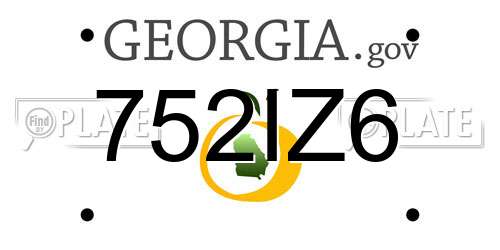 752IZ6 Georgia License Plate