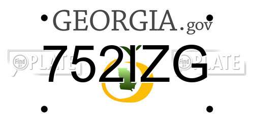 752IZG Georgia License Plate