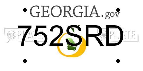 752SRD Georgia License Plate