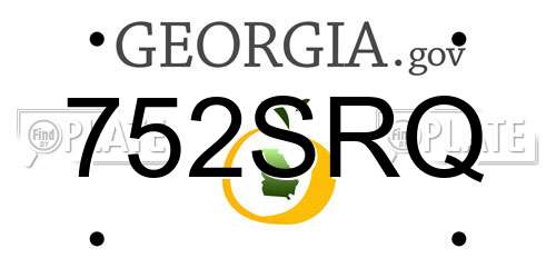 752SRQ Georgia License Plate