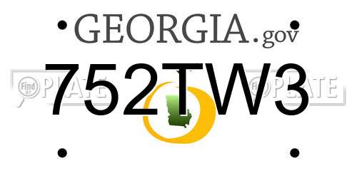 752TW3 Georgia License Plate