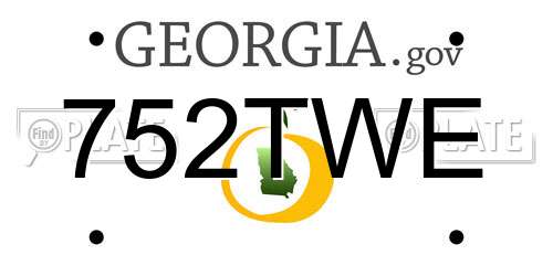 752TWE Georgia License Plate