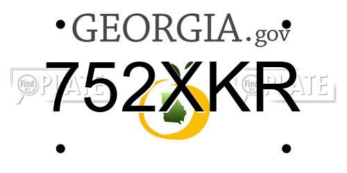 752XKR Georgia License Plate