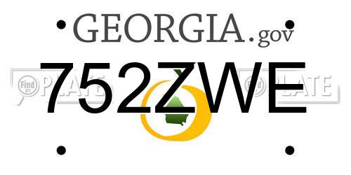 752ZWE Georgia License Plate