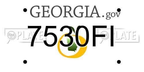 7530FI Georgia License Plate