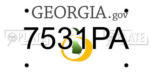 7531PA Georgia License Plate
