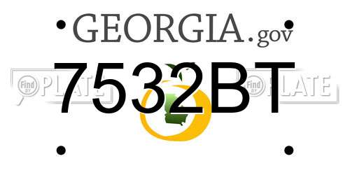 7532BT Georgia License Plate