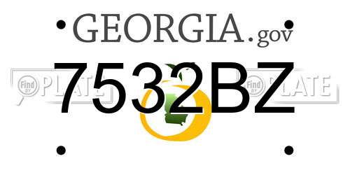 7532BZ Georgia License Plate