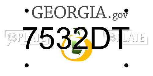 7532DT Georgia License Plate