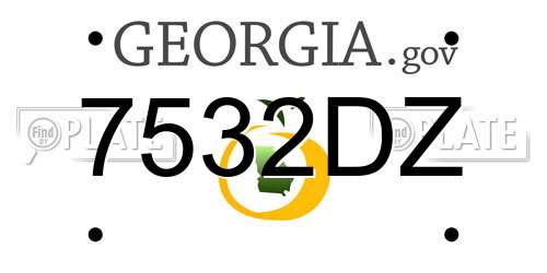7532DZ Georgia License Plate