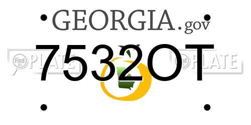 7532OT Georgia License Plate