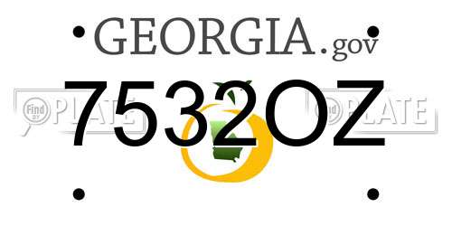7532OZ Georgia License Plate