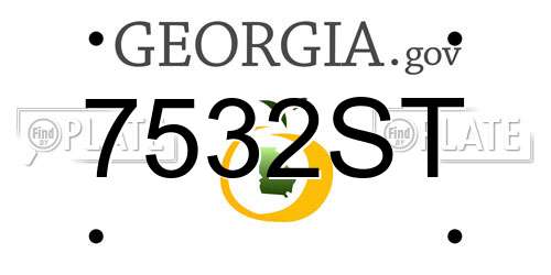 7532ST Georgia License Plate