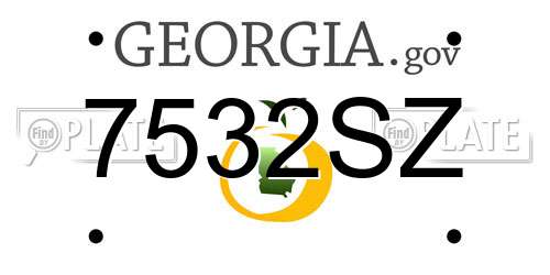 7532SZ Georgia License Plate