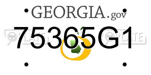 75365G1 Georgia License Plate