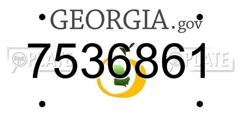 7536861 Georgia License Plate