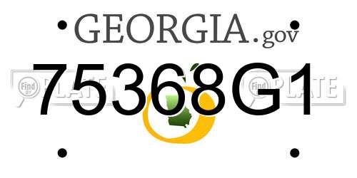 75368G1 Georgia License Plate