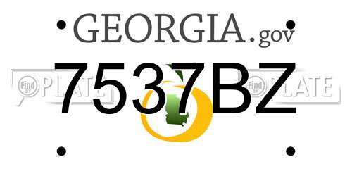 7537BZ Georgia License Plate