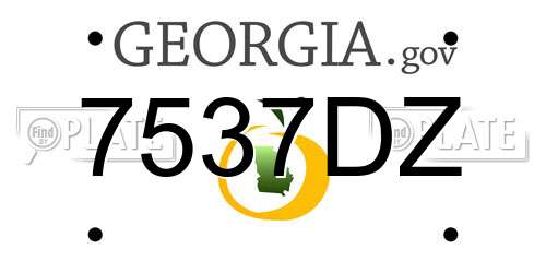7537DZ Georgia License Plate