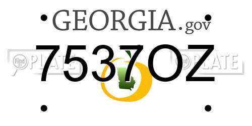 7537OZ Georgia License Plate