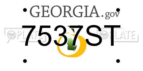 7537ST Georgia License Plate