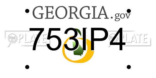 753IP4 Georgia License Plate