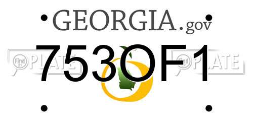 753OF1 Georgia License Plate