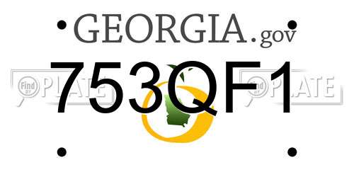 753QF1 Georgia License Plate