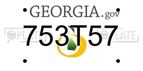 753T57 Georgia License Plate