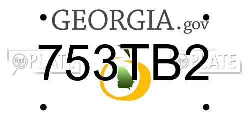 753TB2 Georgia License Plate