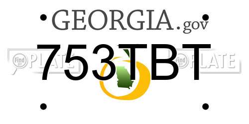753TBT Georgia License Plate