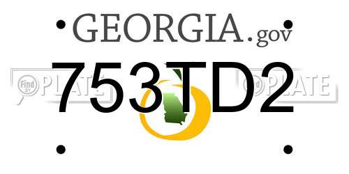 753TD2 Georgia License Plate
