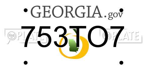 753TO7 Georgia License Plate