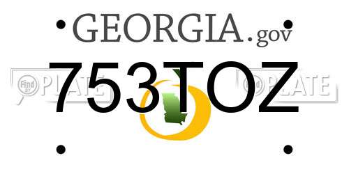 753TOZ Georgia License Plate