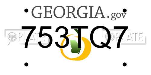 753TQ7 Georgia License Plate
