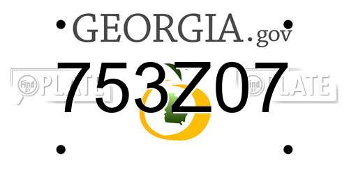 753Z07 Georgia License Plate